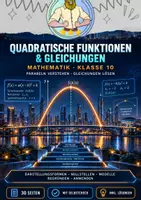 Vorschau - Arbeitsblätter - Quadratische Funktionen & Gleichungen | Klasse 10 - Deckblatt