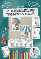 Vorschau - Spiele - 3D-Ausmalbilder "Regenschirm" / Bastelvorlage Herbst - Deckblatt