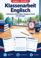 Vorschau - Test - Klassenarbeit Englisch Klasse 9 Zeitformen - Deckblatt