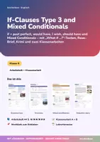 Vorschau - Unterrichtsreihen - If-Clauses Type 3 and Mixed Conditionals | Arbeitsheft + 2 Klassenarbeiten | Bedingungssätze, Vergangenheit, Mixed | Englisch Klasse 9/10 | mit Lösungen - Deckblatt