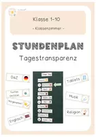 Vorschau - Poster - Tagestransparenz Stundenplan Fächer - Deckblatt