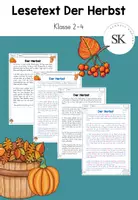 Vorschau - Arbeitsblätter - Lesetext Der Herbst - Deckblatt