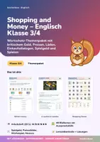 Vorschau - Arbeitsblätter - Shopping and Money | Arbeitsheft, Bildkarten, Spiele + Lernzielkontrolle | Einkaufen, Preise, Geld | Englisch Klasse 3/4 | mit Lösungen - Deckblatt