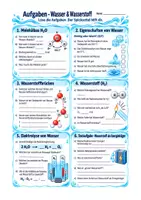 Vorschau - Arbeitsblätter - Wasser und Wasserstoff: Übersicht + Aufgaben – Chemie Klasse 7-8 - Seite 1