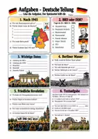 Vorschau - Arbeitsblätter - Deutsche Teilung – BRD, DDR, Mauer: Überblick + Aufgaben – Geschichte Kl 9-10 - Seite 1