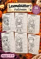 Vorschau - Arbeitsblätter - 26 Lesemalblätter Halloween - Deckblatt