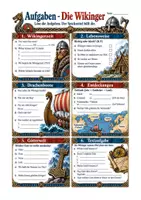 Vorschau - Arbeitsblätter - Die Wikinger: Übersicht + Aufgaben – Geschichte Sek I Klasse 6-7 - Seite 1