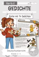 Vorschau - Aufgabenkarten - Herbstgedichte: Kartei mit Aufgaben | Herbst Gedichte - Deckblatt