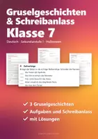 Vorschau - Arbeitsblätter - Gruselgeschichten Klasse 7 Deutsch: 3 Geschichten mit Leseverstehen und Schreibanlass | Halloween, mit Lösungen - Seite 1