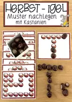 Vorschau - Anderer Materialtyp - Herbst Igel Muster nachlegen mit Kastanien - Deckblatt
