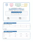 Vorschau - Klassenarbeiten - Kurztest: Quadratzahlen, Quadratwurzeln & Potenzen – Schneller Wissenscheck (Klasse 7–9) - Deckblatt