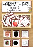 Vorschau - Anderer Materialtyp - Herbst Igel Immer 3 (Legekärtchen) - Deckblatt