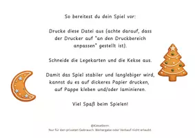 Vorschau - Spiele - Lernspiel Weihnachtsplätzchen | Wahrnemung & Konzentration | Frühförderung Kita Vorschule - Seite 1