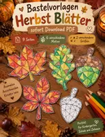 Vorschau - Mal- und Bastelvorlagen - Bastelvorlagen Herbst – Blätter & Eichel zum Ausmalen - Deckblatt