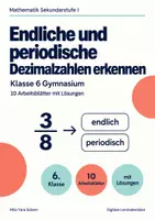 Vorschau - Arbeitsblätter - Endliche und periodische Dezimalzahlen erkennen Klasse 6 Gymnasium | Mathematik Sekundarstufe I | 10 Arbeitsblätter mit Lösungen als PDF - Deckblatt