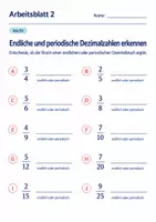 Vorschau - Arbeitsblätter - Endliche und periodische Dezimalzahlen erkennen Klasse 6 Gymnasium | Mathematik Sekundarstufe I | 10 Arbeitsblätter mit Lösungen als PDF - Seite 2