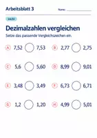 Vorschau - Arbeitsblätter - Dezimalzahlen vergleichen Klasse 6 Gymnasium | Mathematik Sekundarstufe I | 10 Arbeitsblätter mit Lösungen als PDF - Seite 3
