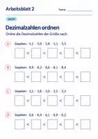 Vorschau - Arbeitsblätter - Dezimalzahlen ordnen Klasse 6 Gymnasium | Mathematik Sekundarstufe I | 10 Arbeitsblätter mit Lösungen als PDF - Seite 2