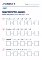 Vorschau - Arbeitsblätter - Dezimalzahlen ordnen Klasse 6 Gymnasium | Mathematik Sekundarstufe I | 10 Arbeitsblätter mit Lösungen als PDF - Seite 3
