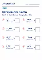 Vorschau - Arbeitsblätter - Dezimalzahlen runden Klasse 6 Gymnasium | Mathematik Sekundarstufe I | 10 Arbeitsblätter mit Lösungen als PDF - Seite 2