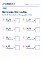 Vorschau - Arbeitsblätter - Dezimalzahlen runden Klasse 6 Gymnasium | Mathematik Sekundarstufe I | 10 Arbeitsblätter mit Lösungen als PDF - Seite 3