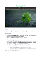 Vorschau - Klassenarbeiten - Deutsch Klassenarbeit (Kurzgeschichten zum Thema ,,Glück") (C) - Deckblatt