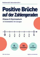 Vorschau - Arbeitsblätter - Positive Brüche auf der Zahlengeraden Klasse 6 Gymnasium | Mathematik Sekundarstufe I | 10 Arbeitsblätter mit Lösungen als PDF - Deckblatt