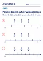 Vorschau - Arbeitsblätter - Positive Brüche auf der Zahlengeraden Klasse 6 Gymnasium | Mathematik Sekundarstufe I | 10 Arbeitsblätter mit Lösungen als PDF - Seite 2