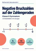 Vorschau - Arbeitsblätter - Negative Bruchzahlen auf der Zahlengeraden Klasse 6 Gymnasium | Mathematik Sekundarstufe I | 10 Arbeitsblätter mit Lösungen als PDF - Deckblatt