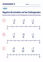 Vorschau - Arbeitsblätter - Negative Bruchzahlen auf der Zahlengeraden Klasse 6 Gymnasium | Mathematik Sekundarstufe I | 10 Arbeitsblätter mit Lösungen als PDF - Seite 3