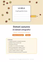 anteprima - Esercizi - Dettati autunno classe prima e seconda: 16 dettati - Pagina di copertina
