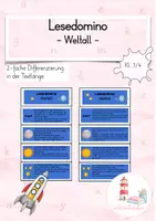Vorschau - Spiele - Leseförderung Lesedomino Weltall/ Planeten (Kl. 3/4) - Deckblatt