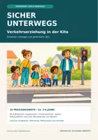 Vorschau - Stundenentwürfe - Verkehrserziehung Kita & Vorschule: Sicher unterwegs – 20 Angebote, Bildkarten & Spiele - Deckblatt