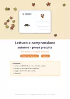 anteprima - Esercizi - Lettura e comprensione autunno gratis: classe prima - Pagina di copertina