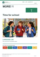 Vorschau - Stundenentwürfe - MORE! 1 Unit 1 (LP 2023) • ENGLIVA LANGUAGE LAB: Time for school – Plurals & Actions - Deckblatt
