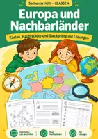 Vorschau - Arbeitsblätter - Europa Nachbarländer Klasse 4 mit Karten - Deckblatt