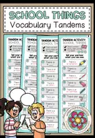 Vorschau - Arbeitsblätter - School Things / Schulsachen – Englisch, Materialpaket, Arbeitsblatt, Übungen, Vocabulary, Wortschatz, Picture Cards, Bildkarten, Spiele | Englischunterricht, Klasse 2, 3, 4, Grundschule - Seite 1