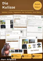 Vorschau - Stundenentwürfe - Gruselgeschichten Klasse 5: Die Kulisse (Deutsch, Wetter, Licht, Ort, mit Lösungen und Folien) - Deckblatt