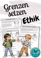 Vorschau - Unterrichtsreihen - Ethik Klasse 3 und 4 Grenzen setzen, Arbeitsblätter, Unterrichtseinheit - Deckblatt