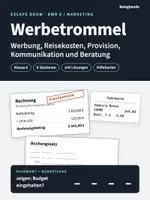 Vorschau - Stationenlernen - Escape Room Marketing Aufwendungen BwR 8 Rechnungswesen - Deckblatt