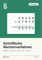 Vorschau - Unterrichtsreihen - Schriftliche Rechenverfahren Klasse 5 | Heft mit Lösungen: addieren, subtrahieren, multiplizieren, dividieren - Deckblatt