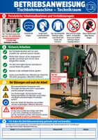 Vorschau - Arbeitsblätter - Betriebsanweisung Tischbohrmaschine – Sicherheitsregeln für Lehrkräfte & Schüler | Technikunterricht | DIN A4 mit Unterschriftenfeld - Seite 1