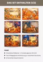 Vorschau - Bildkarten - Halloween Kamishibai Geschichte für Kita & Vorschule | Kürbisgeschichte die 5 Waldfreunde | Bildergeschichte mit Bildkarten & Text A3 & A4 - Seite 2