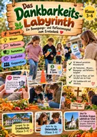 Vorschau - Spiele - Das Dankbarkeits-Labyrinth – Erntedank-Spiel für Religion Klasse 3–6 | 40 Aktionskarten - Deckblatt