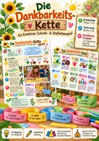 Vorschau - Spiele - Dankbarkeitskette für Klasse 3–6 & christliche Gruppen | Erntedank | Schreib- & Staffettenspiel - Deckblatt