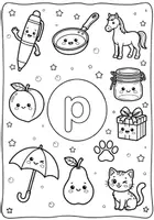 Voorbeeld - Letterkleurplaat | Letter 'p' - Voorblad