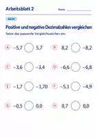 Vorschau - Arbeitsblätter - Positive und negative Dezimalzahlen vergleichen Klasse 6 Gymnasium | Mathematik Sekundarstufe I | 10 Arbeitsblätter mit Lösungen als PDF - Seite 2