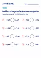 Vorschau - Arbeitsblätter - Positive und negative Dezimalzahlen vergleichen Klasse 6 Gymnasium | Mathematik Sekundarstufe I | 10 Arbeitsblätter mit Lösungen als PDF - Seite 3
