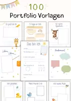 Vorschau - Mal- und Bastelvorlagen - Portfolio für Kita & Tagespflege | 100 Kindergarten Ordner Vorlagen - Deckblatt
