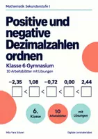 Vorschau - Arbeitsblätter - Positive und negative Dezimalzahlen ordnen Klasse 6 Gymnasium | Mathematik Sekundarstufe I | 10 Arbeitsblätter mit Lösungen als PDF - Deckblatt
